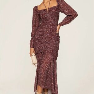 Astr Long Sleeve Purple Floral Dress